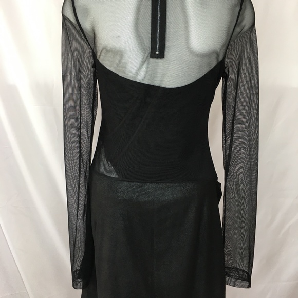 Bcbgmaxazria Sheer Paneled Body Con Dress NWT - Picture 4 of 7